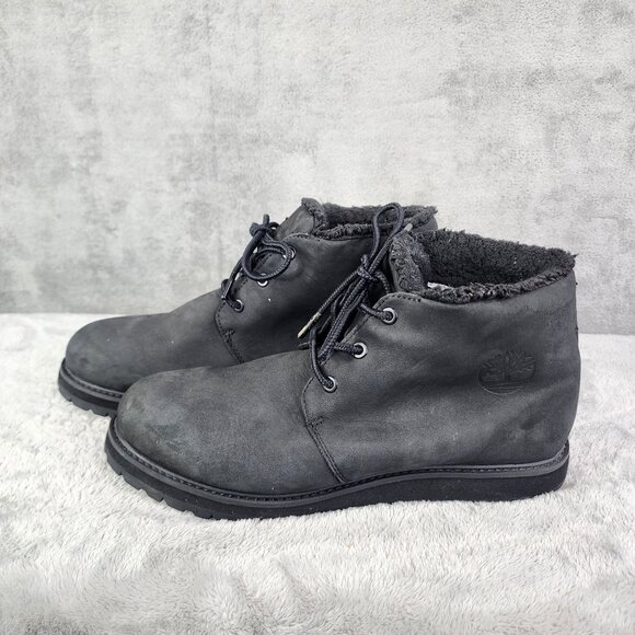 Mens Black Timberland Nubuck & Fleece-Lined Lace-Up Boots Size 11.5M - Picture 7 of 10